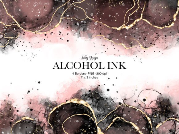 Black and Pink Alcohol Ink Borders: A Practical Review of Digital Decorative Assets