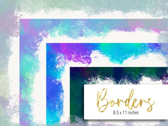 Blue and Purple Paint Border Clip Art