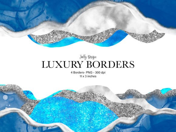 Blue and Silver Luxury Border Clip Art: Elevating Your Digital and Printed Documents
