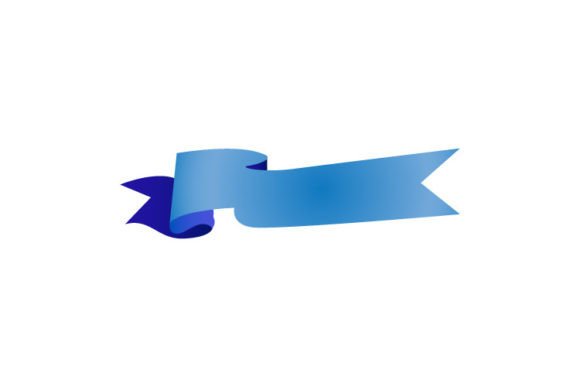 Blue Scrolling Ribbon Banner Decorative