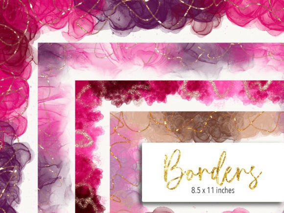 Brown and Pink Borders Clip Art