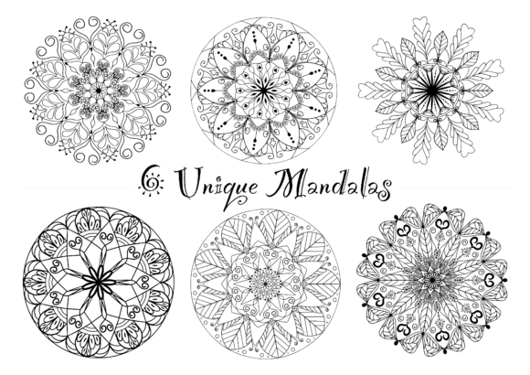 Bundle 6 Unique Mandalas for Coloring: A Comprehensive Guide to Digital Art Assets
