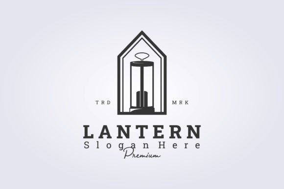 Candle Lantern Badge Vector Logo Illustr