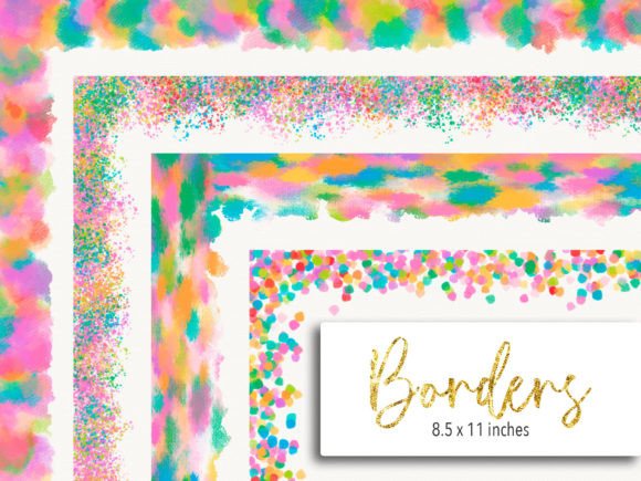 Colorful Paint Stains Border Clip Art