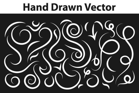 Curved Hand Drawn Lineart Vector Element