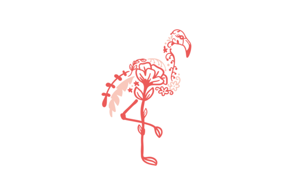Decorative Flamingo SVG Vector Cutting File