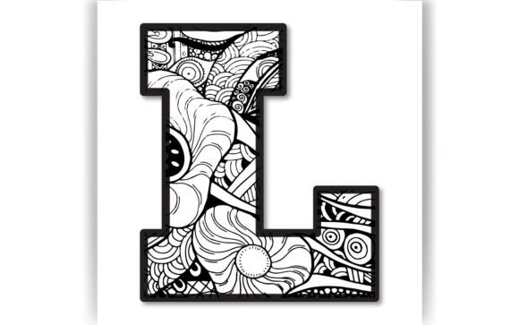 Decorative L Letter Coloring Page KID: Integrating Vector Assets into Creative Workflows