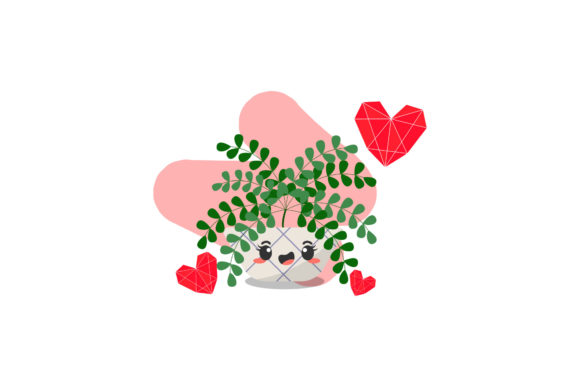 Happy Kawaii Expression Decorative Plant