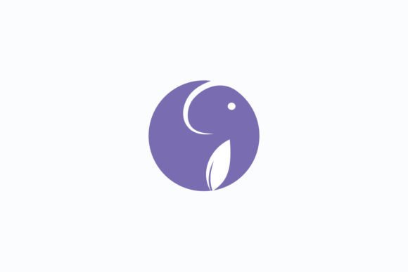 Head Elephant with Leaf Symbol: Strategic Logo Design Template Inspiration