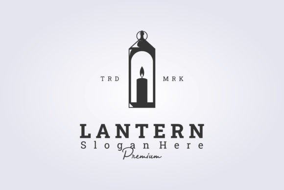 Isolated Candle Lantern Retro Logo Icon
