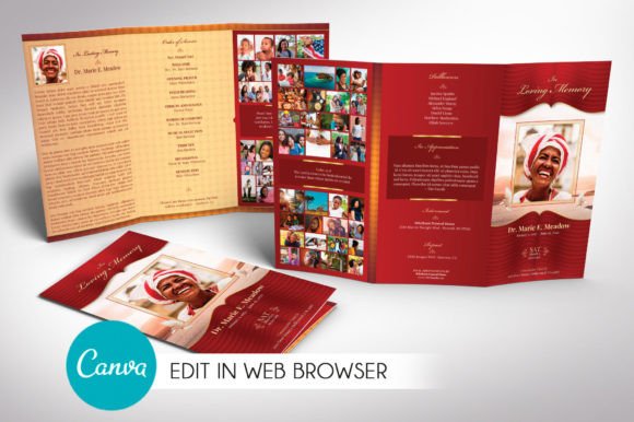 Loving Tabloid Trifold Funeral Program