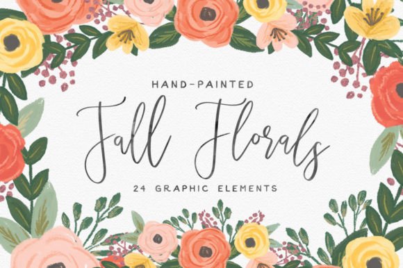 Painted Flowers Gouache Style