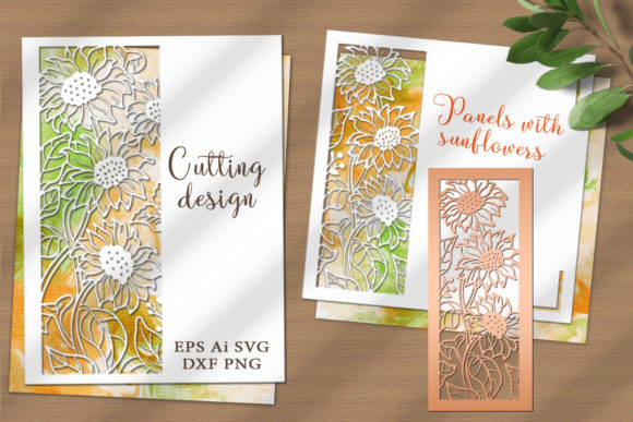 Panel with Sunflowers. Cutting File.