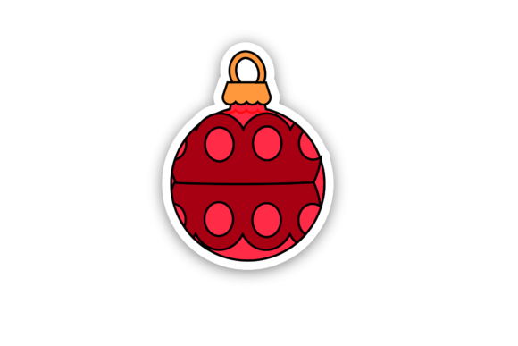 Red Decorative Ball Sticker