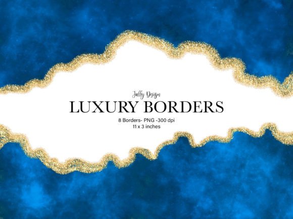 Royal Blue Luxury Borders Clip Art