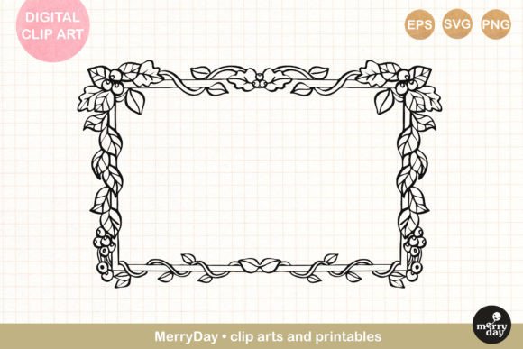 The Art of Seasonal Elegance: Elevating Designs with Berry and Leaves Frame Border Line Art