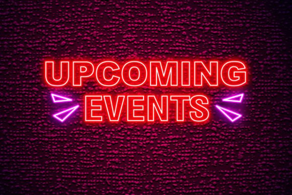 Upcoming Events Lettering Neon Sign