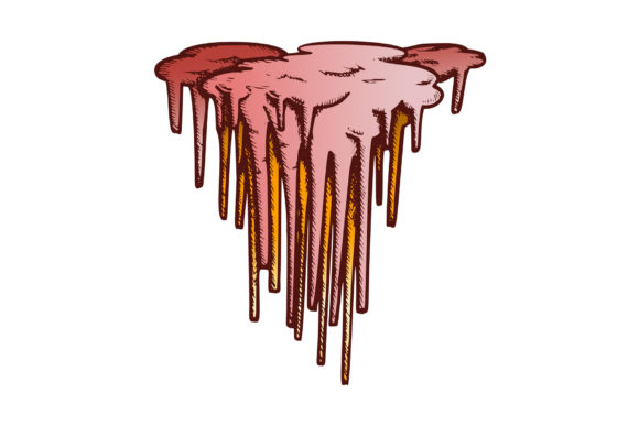 Vertical Icy Crystal Stalactite And Stalagmite Design